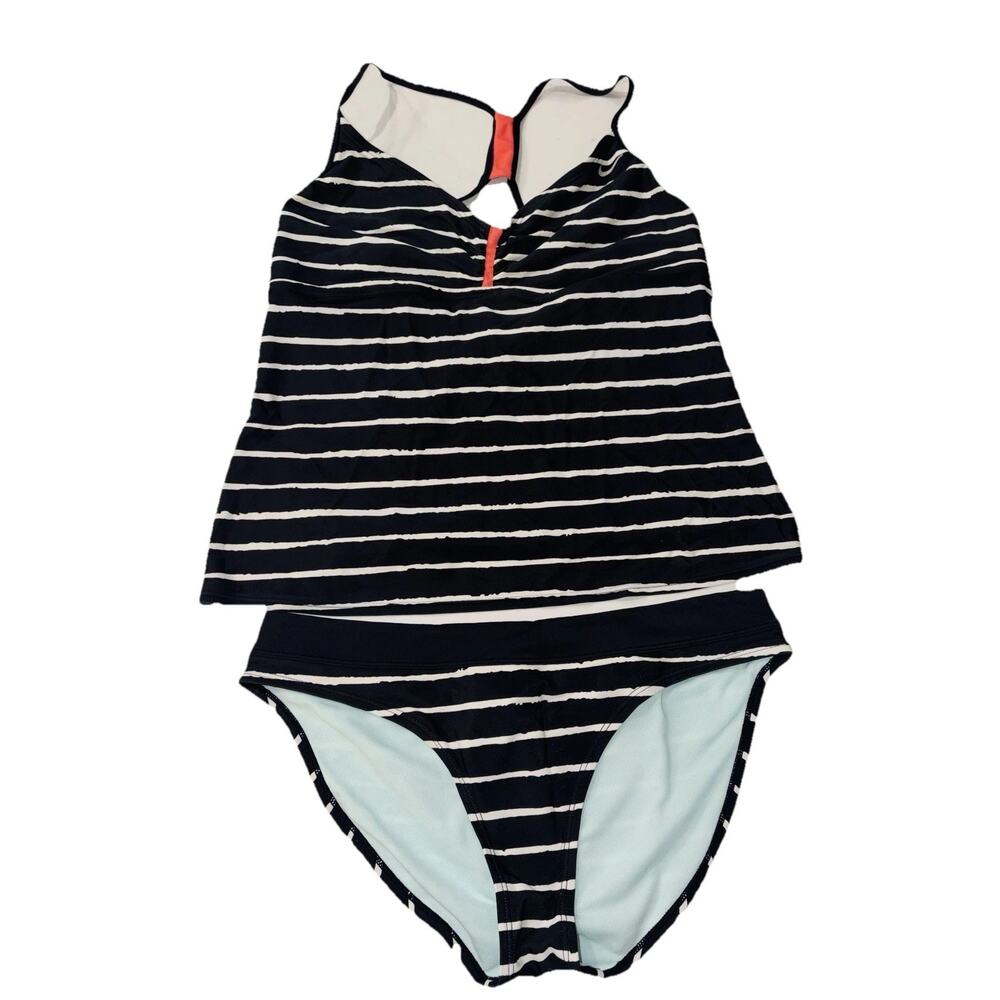 Nike Sporty Two Pieces Black/white Tankini Swim Bathing Suit Swimsuit 14